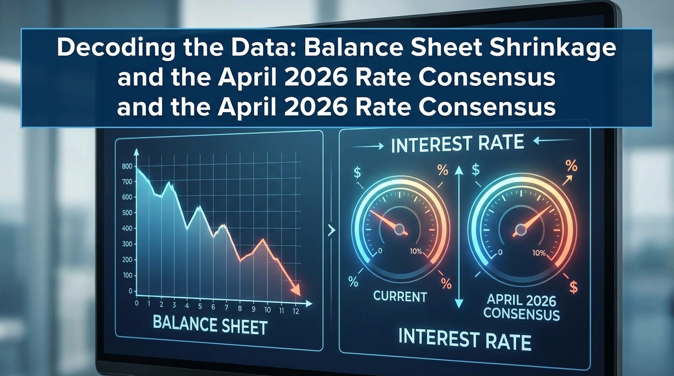 macroeconomic chart concept showing balance sheet reduction and interest rate dials