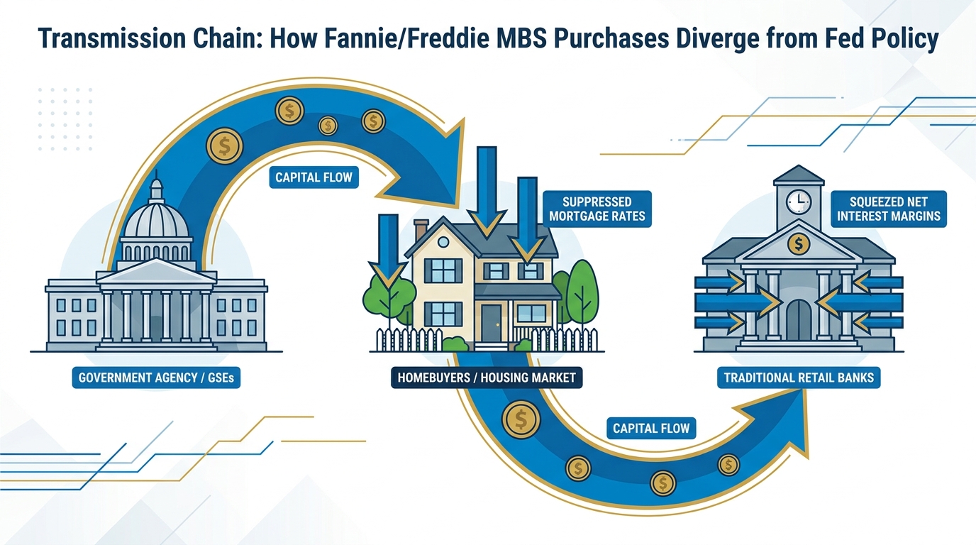 A clean, text-free infographic-style illustration showing a sequential flow of capital: starting from a...
